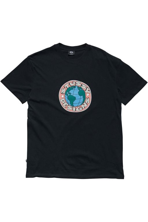 Stussy Mens Global T Shirt Black - DZTXP4291